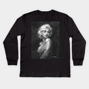 Theo's Marilyn WW black-white Kids Long Sleeve T-Shirt